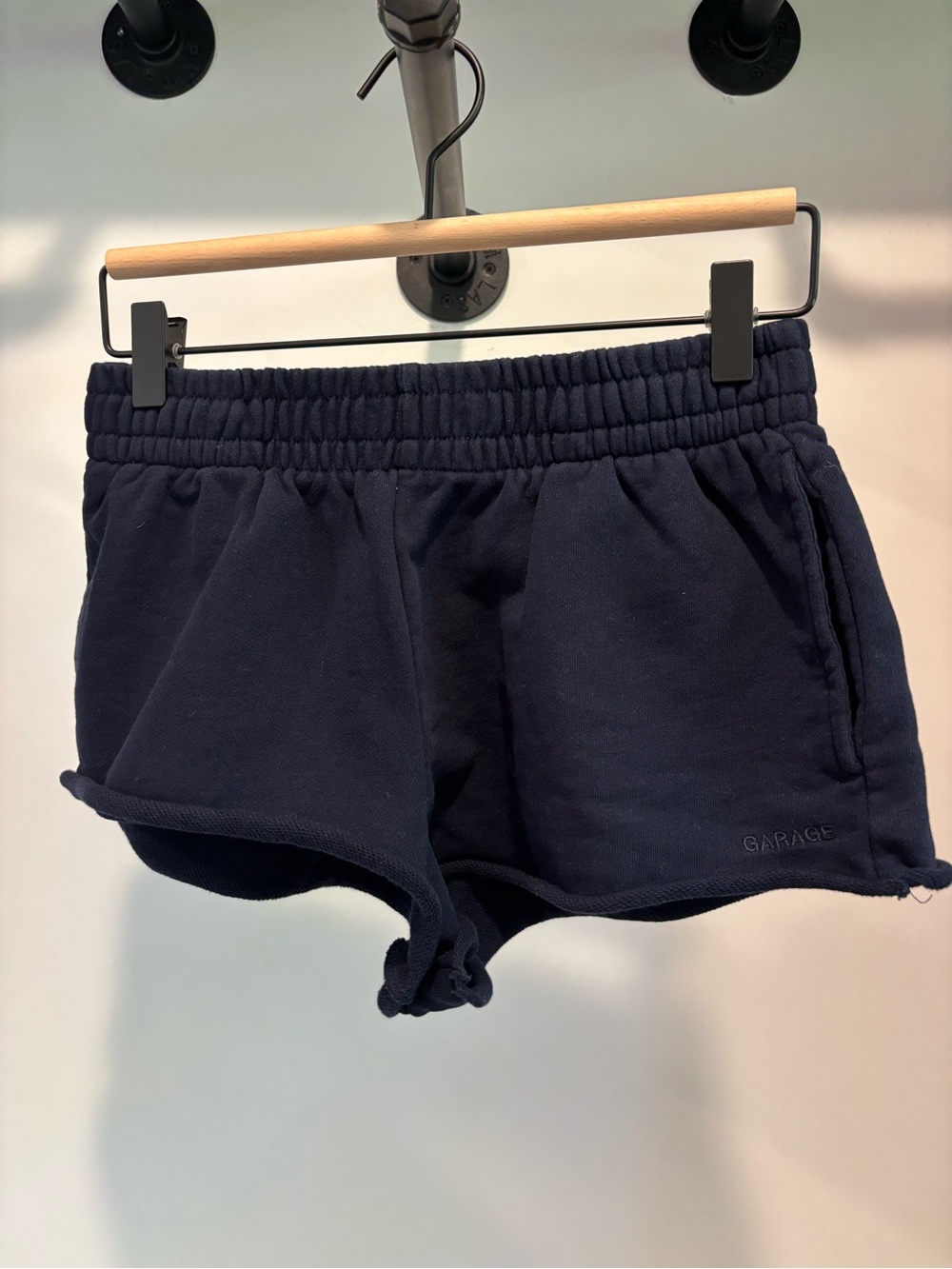 Garage Navy Elastic Waist Athletic Shorts